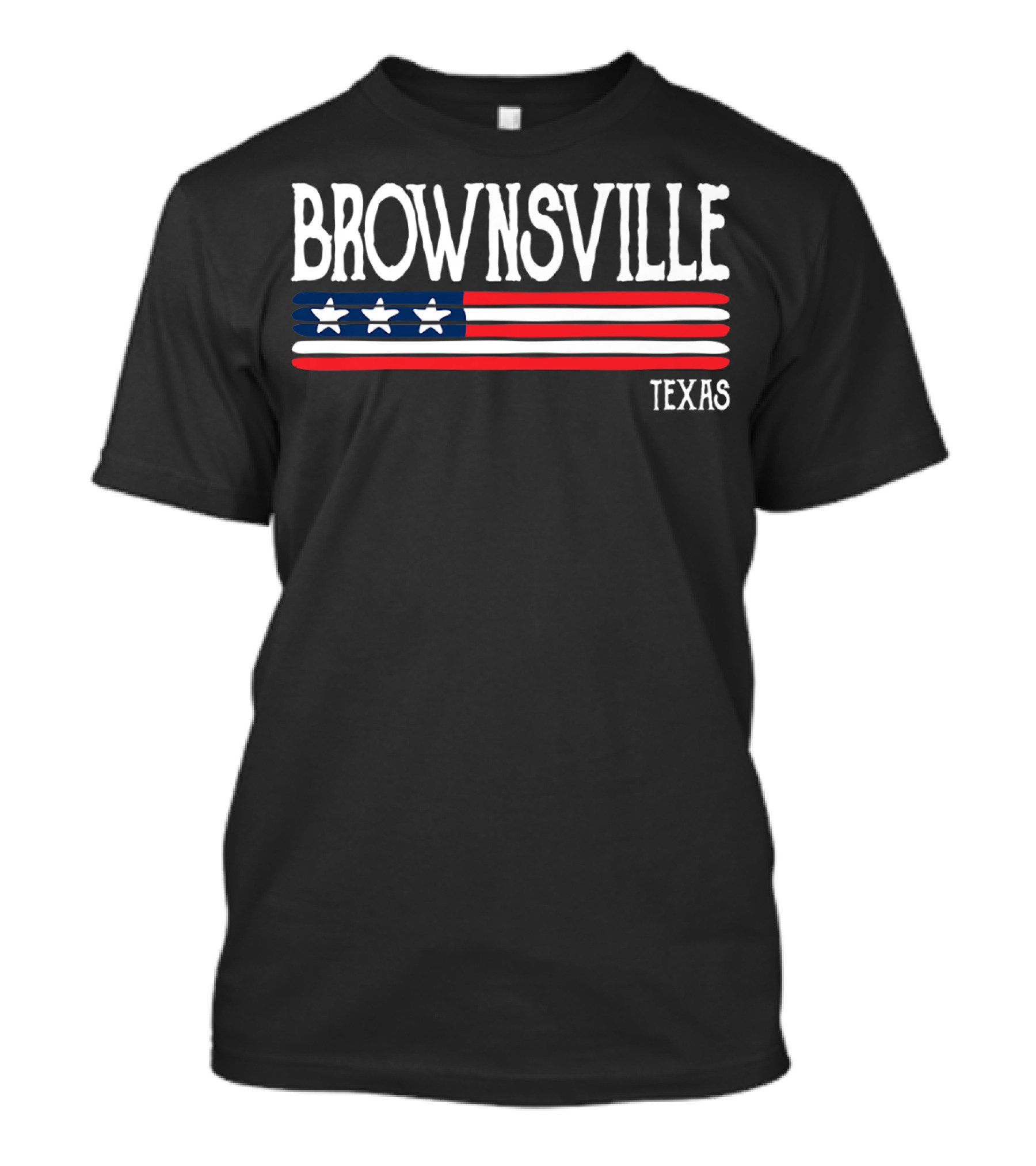 BROWNSVILLE TEXAS Stars And Stripes Banner T-Shirt