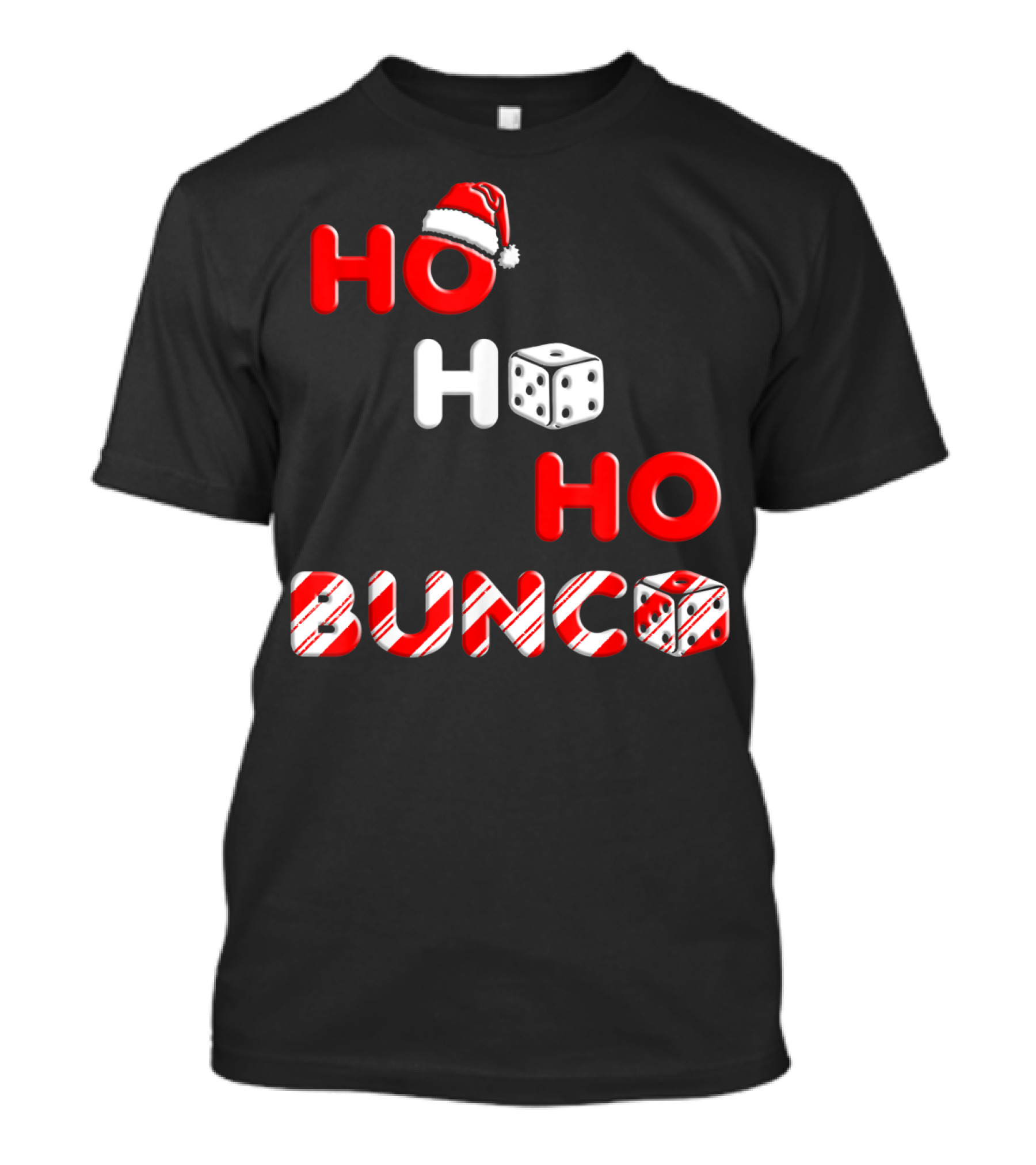 Bunco Ho Ho Ho Santa Hat Dice Christmas T-Shirt