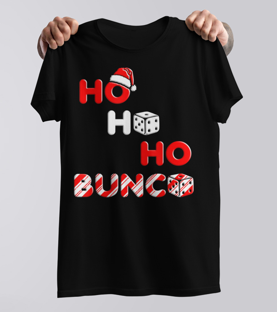 Bunco Ho Ho Ho Santa Hat Dice Christmas T-Shirt