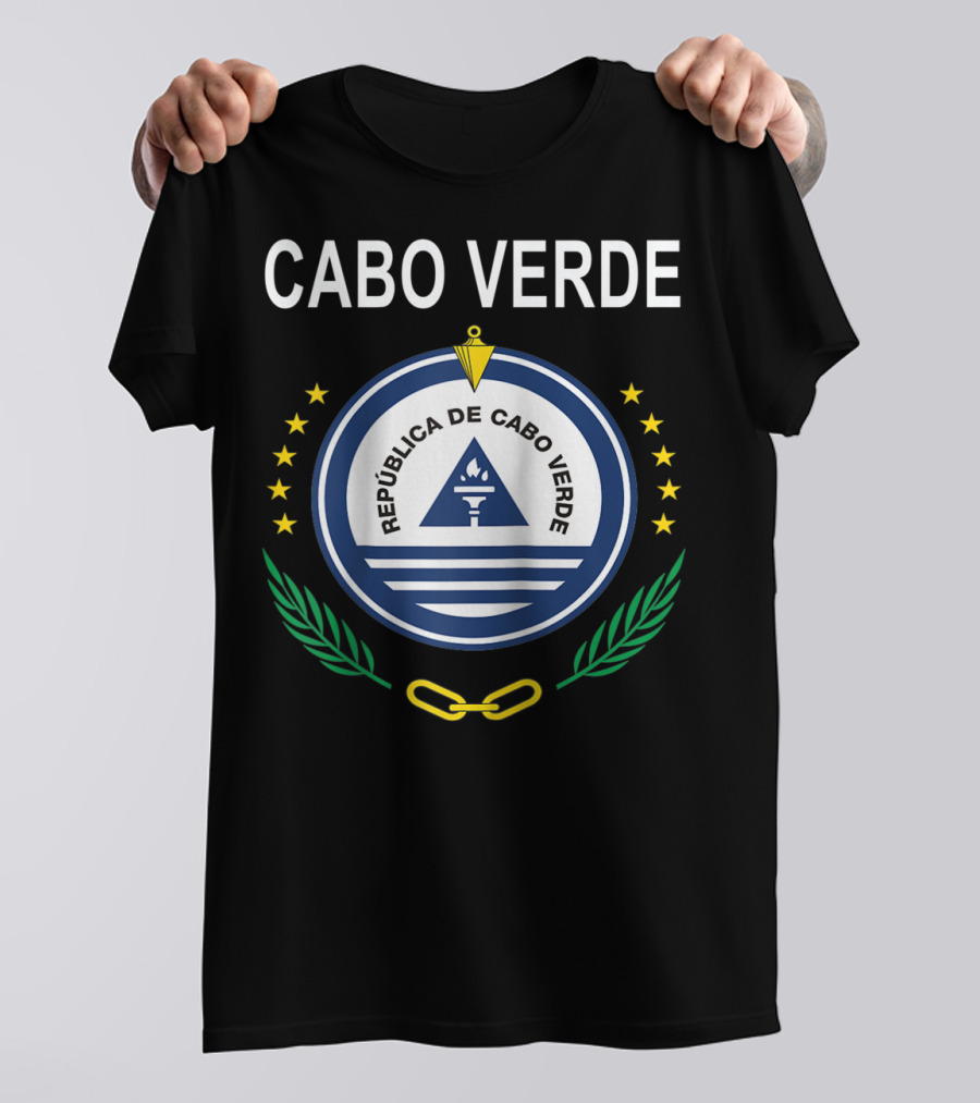 Cabo Verde República De Cabo Verde Emblem With Stars And Laurel T-Shirt