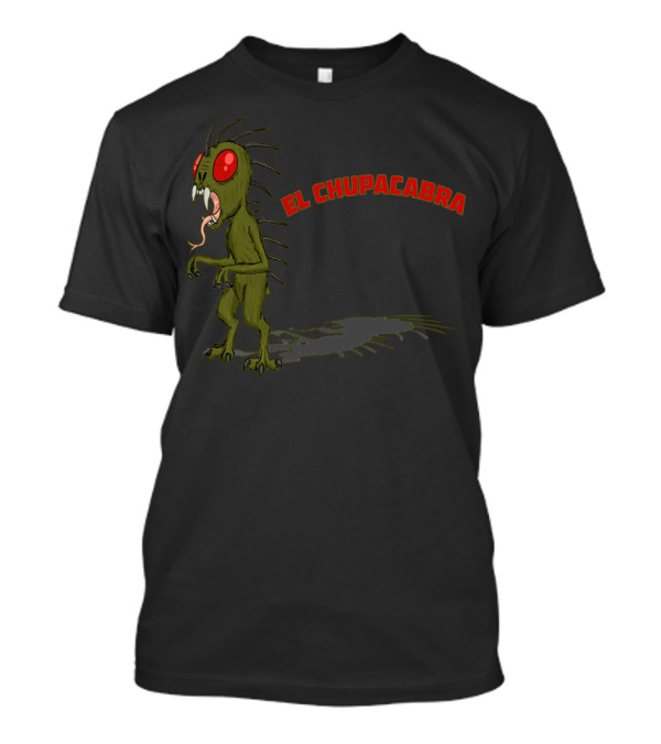 El Chupacabra Stands Fangs Bared Red Eyes Scary T-Shirt