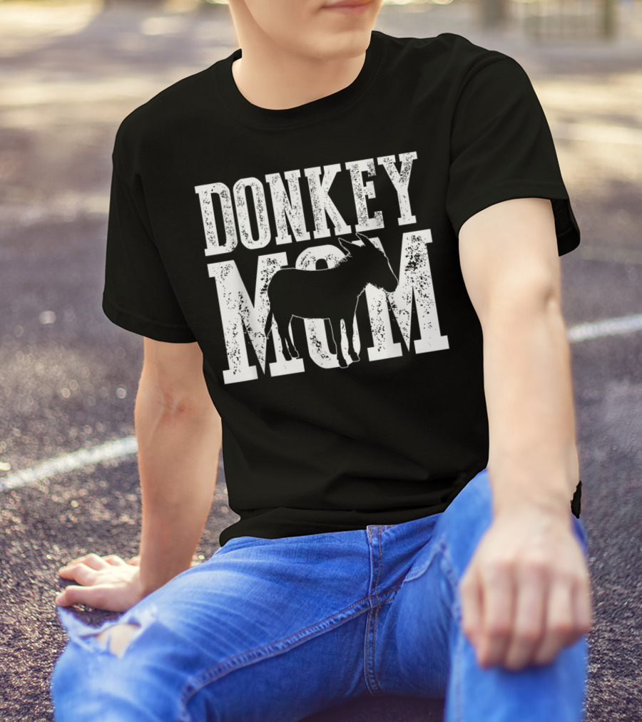 Donkey Mom Donkey Lover Pet Silhouette Image T-Shirt