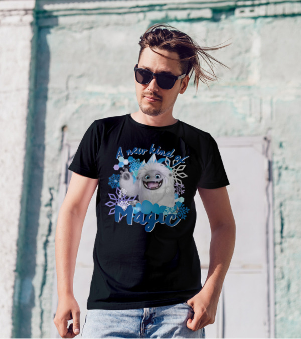 Dreamworks Abominable A New Kind Of Magic Snowflakes Blue Hexagons T-Shirt
