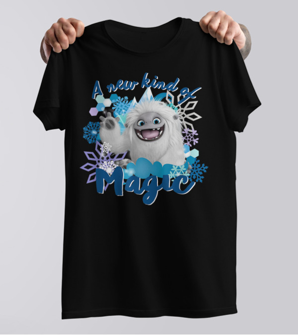 Dreamworks Abominable A New Kind Of Magic Snowflakes Blue Hexagons T-Shirt