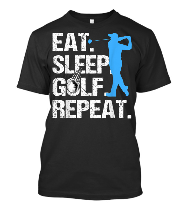 Eat Sleep Golf Repeat Funny Golfer Silhouette Golfing Icons T-Shirt