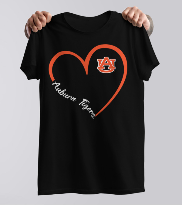 Auburn Tigers Heart AU Logo Fan Alumni Tailgating T-Shirt