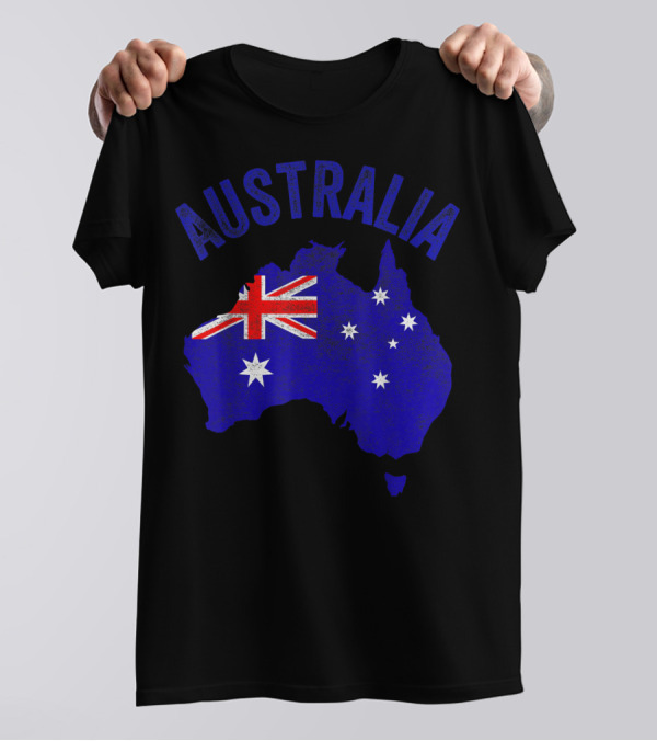 Australia Map Flag Design For Australia Day T-Shirt