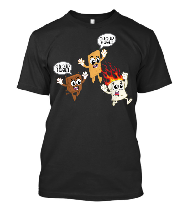 Camping S'mores Smores Group Hug Roasted Marshmallow Fire T-Shirt
