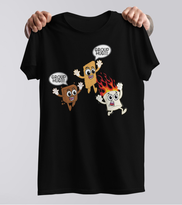 Camping S'mores Smores Group Hug Roasted Marshmallow Fire T-Shirt