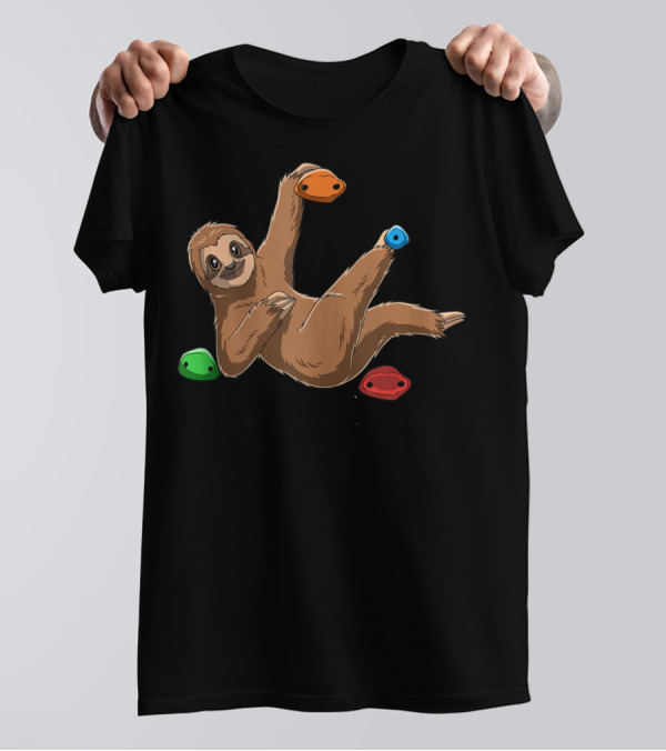 Chilled Sloth Climbing Holds Bouldering Adventure T-Shirt