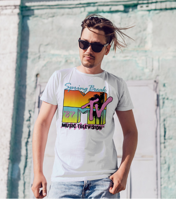 MTV Music Television Spring Break '87 Retro Logo Longsleeve T-Shirt