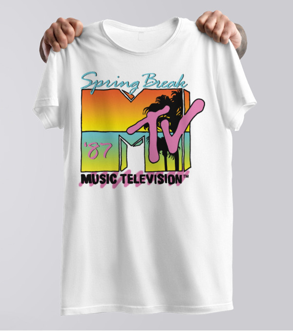 MTV Music Television Spring Break '87 Retro Logo Longsleeve T-Shirt