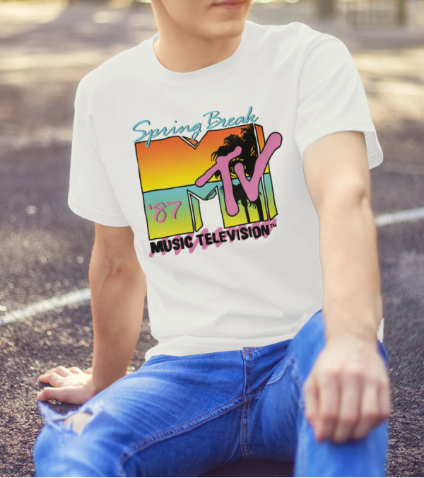 MTV Music Television Spring Break '87 Retro Logo Longsleeve T-Shirt