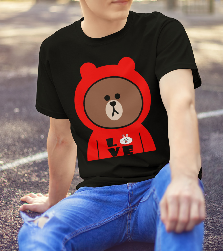 Cute Brown Bear Love Cony Bunny Rabbit T-Shirt