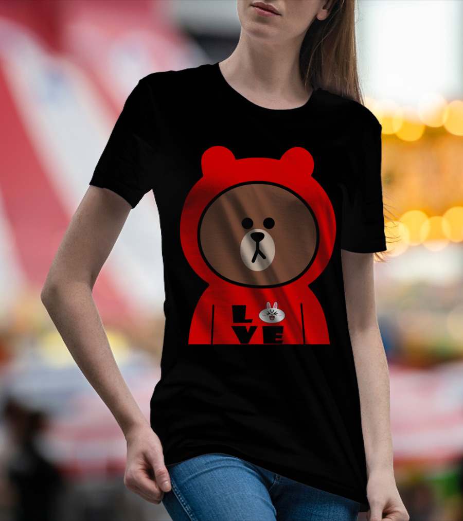 Cute Brown Bear Love Cony Bunny Rabbit T-Shirt