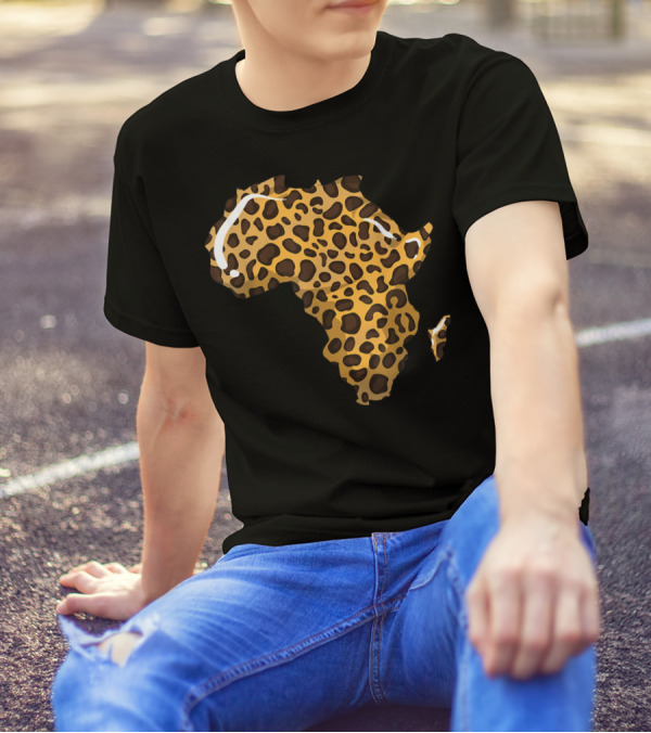 Cute Leopard Print Africa Shape Cheetah Spots T-Shirt