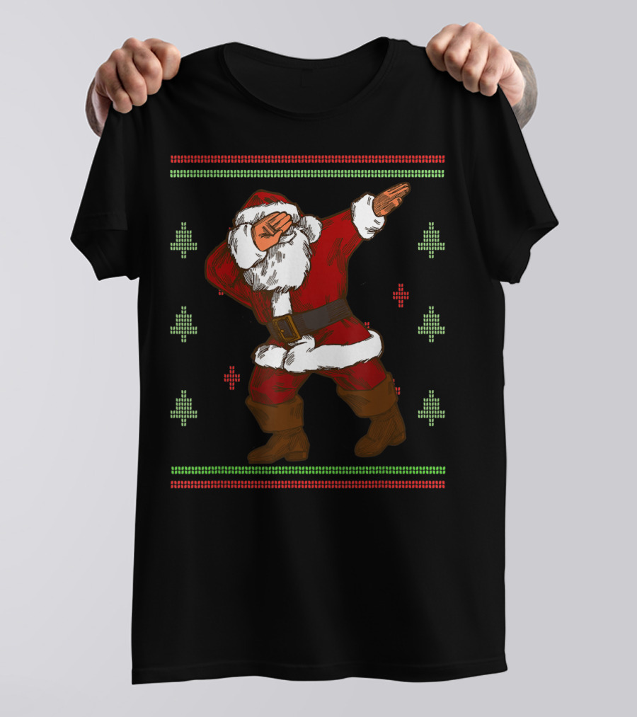 Dabbing Santa Claus Christmas Ugly T-Shirt