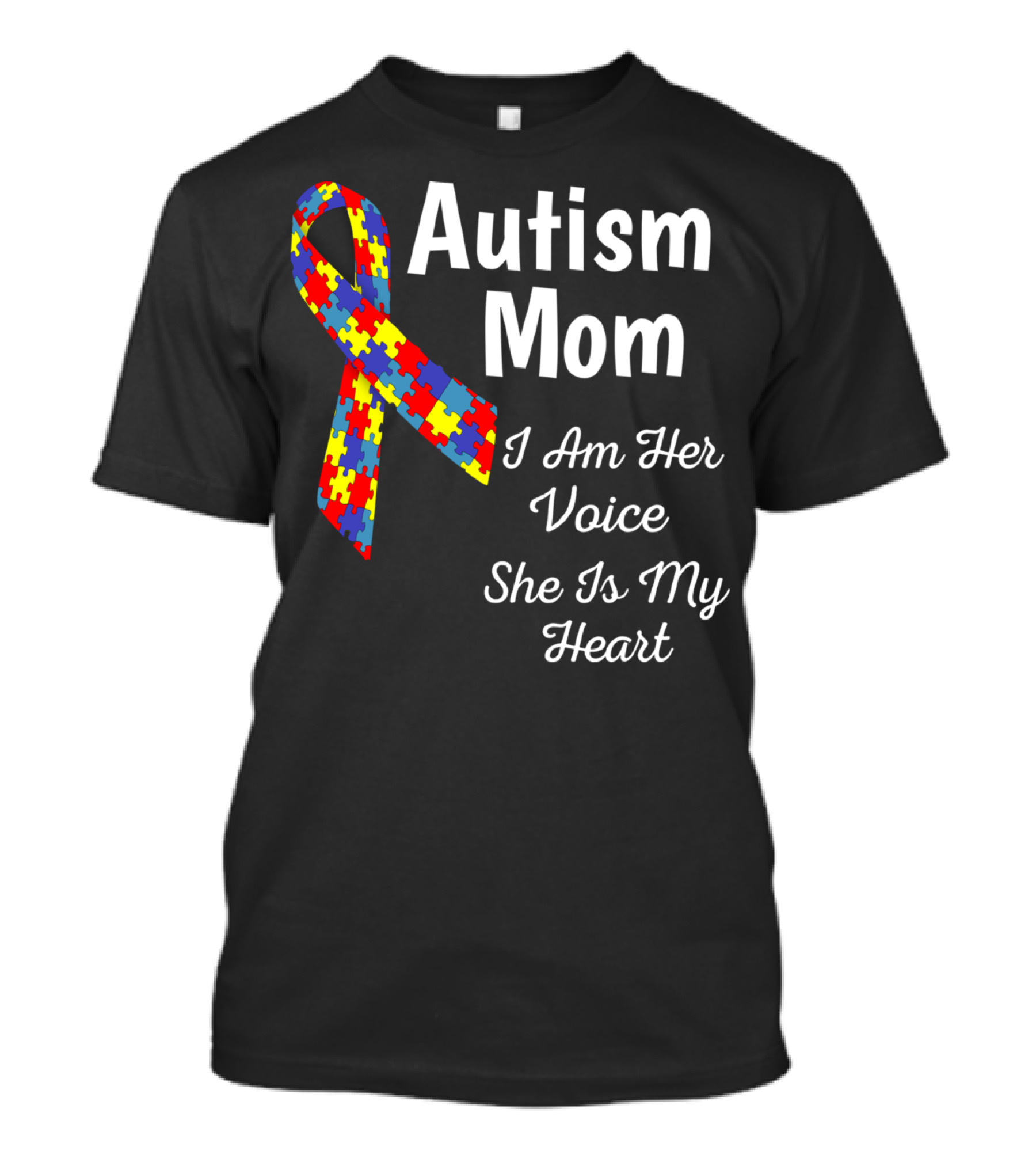 Autism Mom I Am Her Voice She Is My Heart T-Shirt