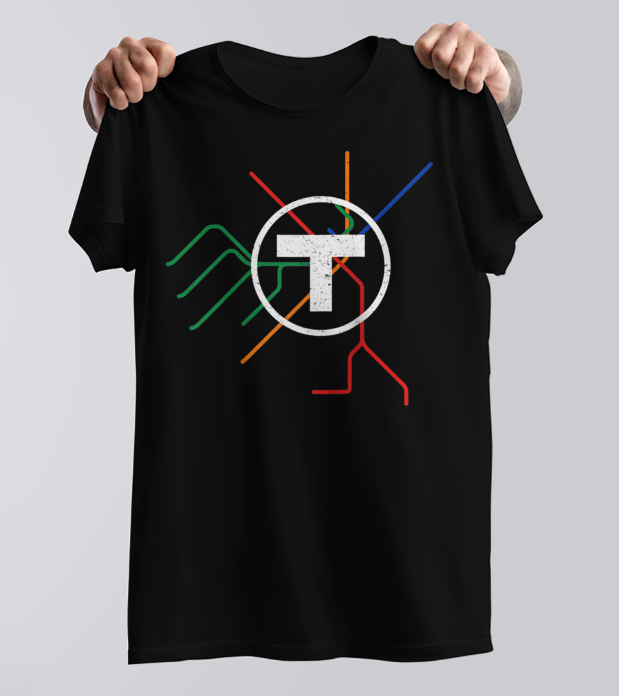 Boston Subway Map Vintage MBTA T T-Shirt