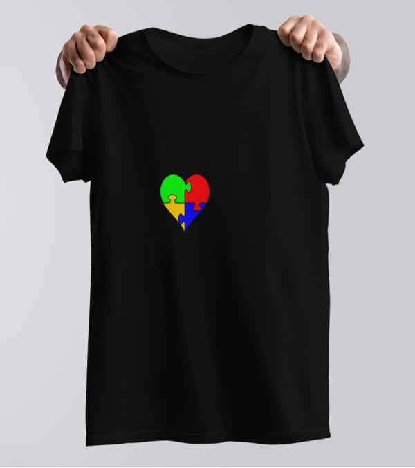 Autism Puzzle Heart I Love You Son Daughter Mom Dad T-Shirt