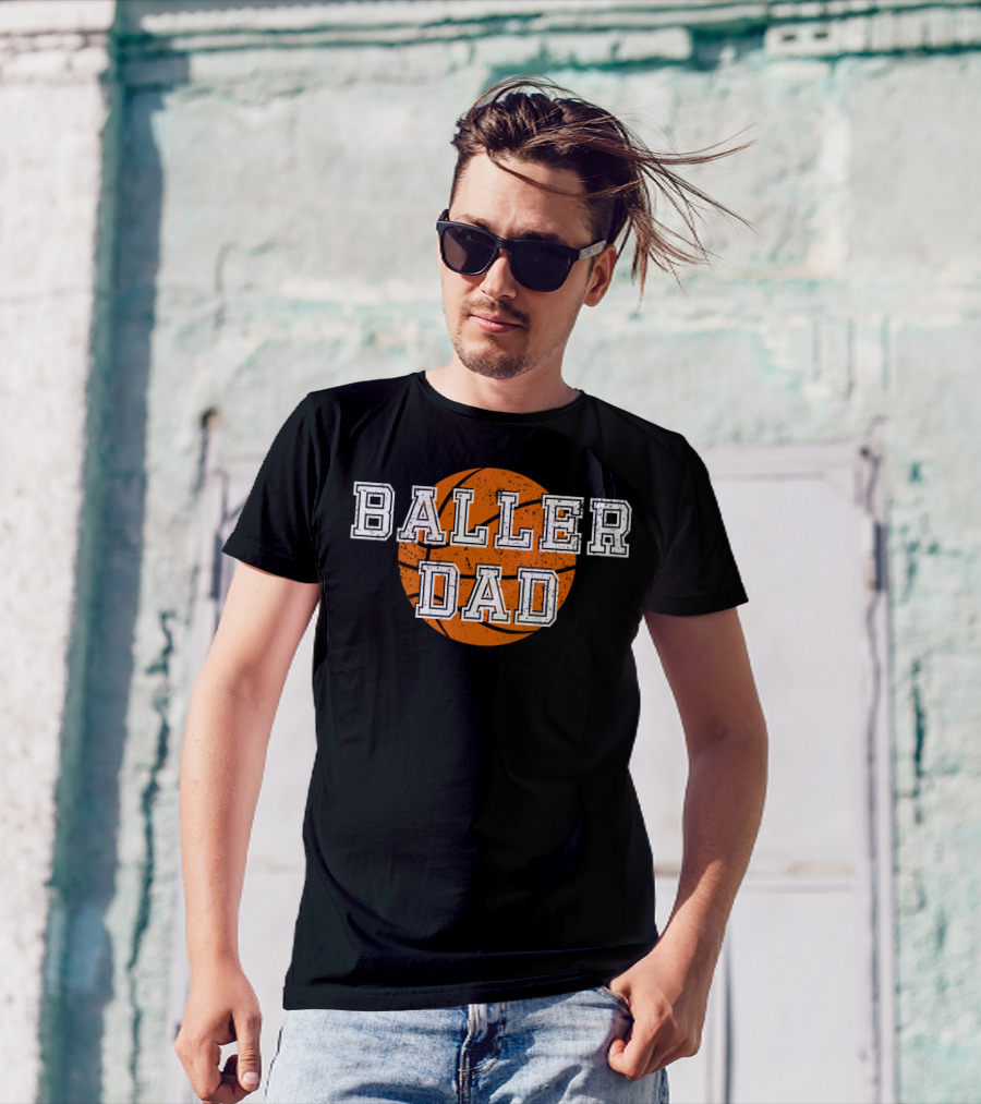 Baller Dad Basketball Orange Ball T-Shirt