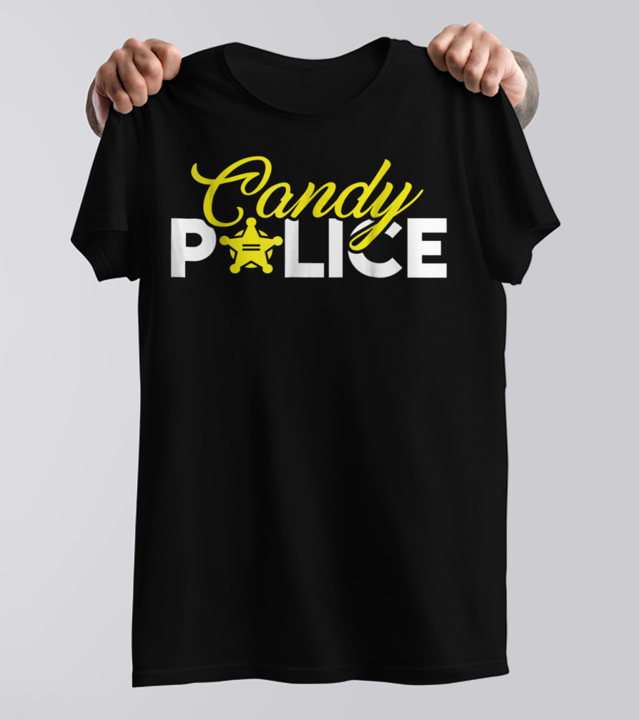 Candy Police Halloween Badge Humor T-Shirt
