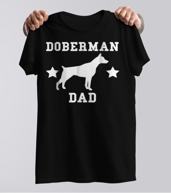 Doberman Dad Womens Premium Two Stars T-Shirt