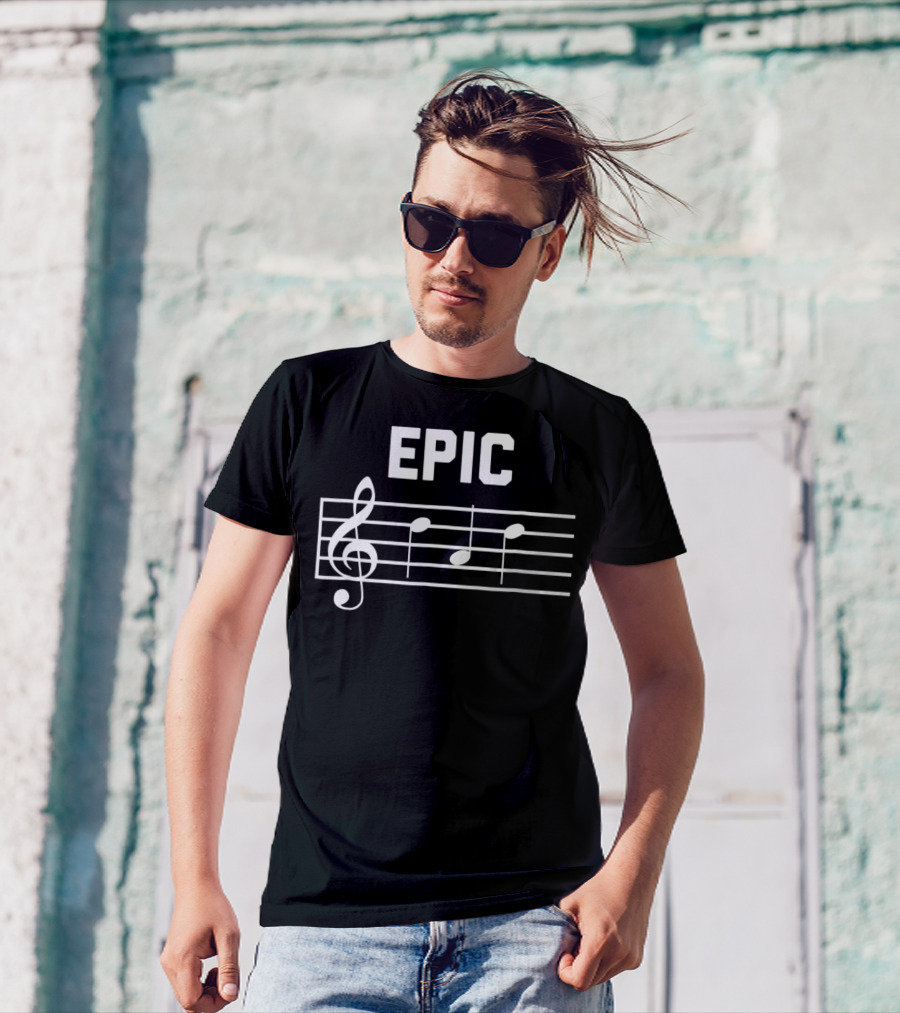 Epic Dad Musician Fathers Musical Notes Clef Melody T-Shirt