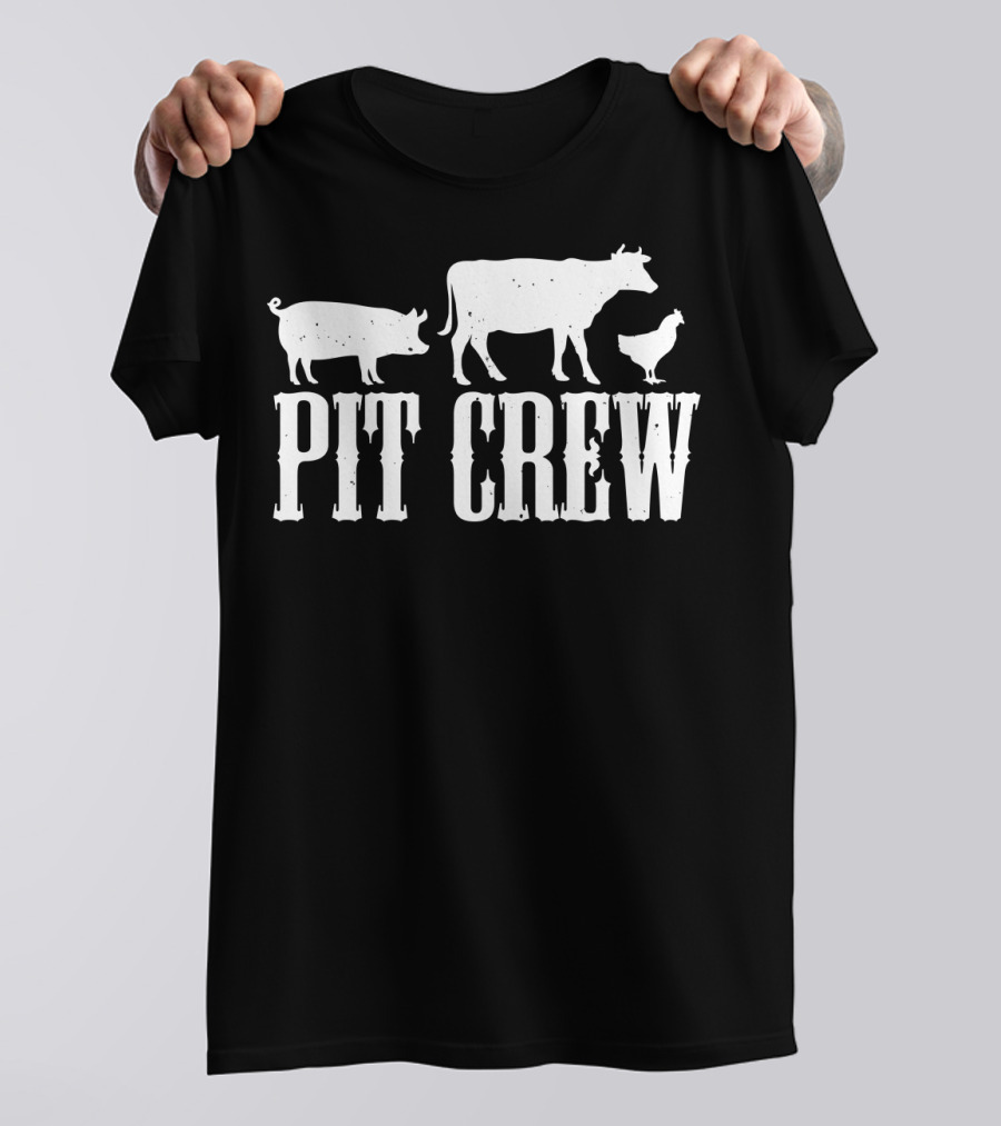 Funny BBQ Smoker Father Dad Grill Pit Crew Back Print43 T-Shirt