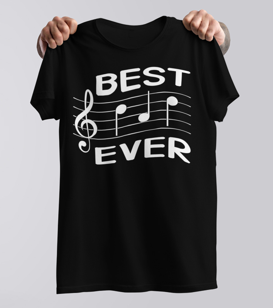 Funny Best Dad Ever Music Notes T-Shirt