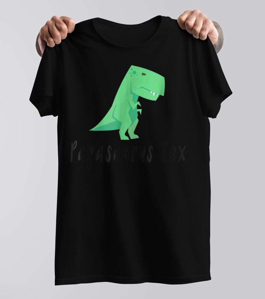 Papasaurus Rex Cute Dinosaur Dad Funny T-Shirt