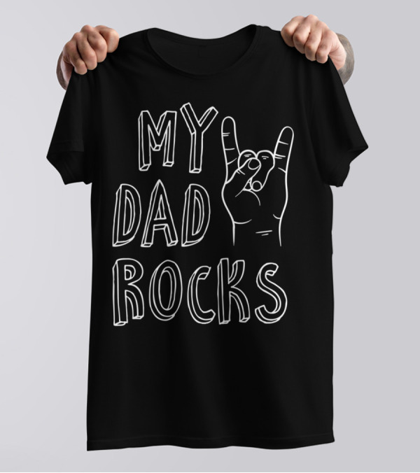 My Dad ROCKS Kids Premium Hand Gesture T-Shirt