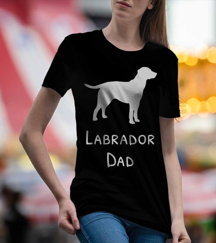 Labrador Dad Silhouette Canine Father's Day T-Shirt