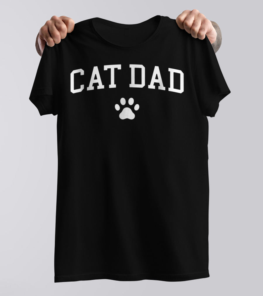 Mens Awesome Cat Dad Paw For Cat Lovers T-Shirt