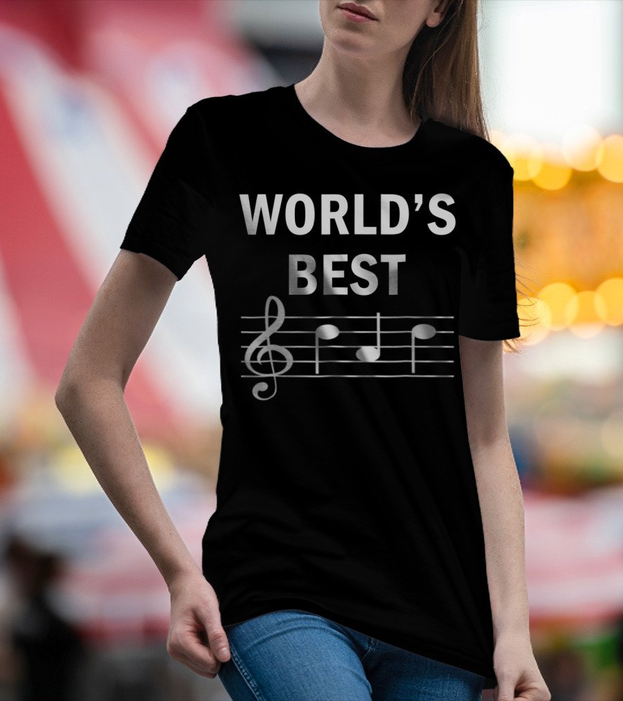 World's Best Dad Ever Treble Clef Musician T-Shirt