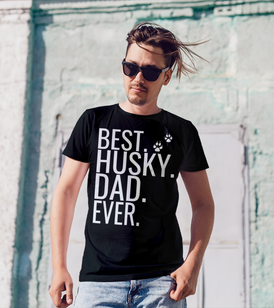 BEST HUSKY DAD EVER Mens Best Husky Dad Ever For Dog Lovers93 T-Shirt