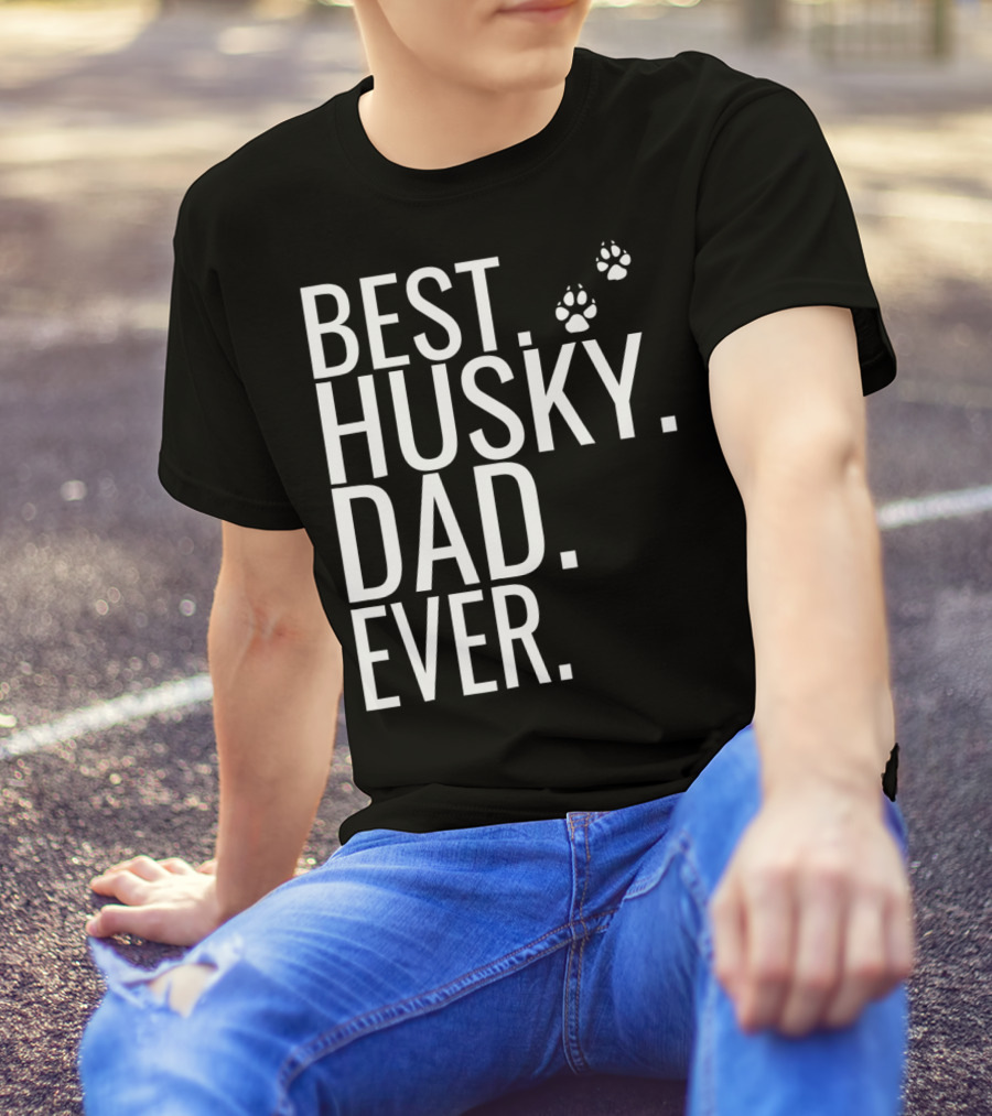 BEST HUSKY DAD EVER Mens Best Husky Dad Ever For Dog Lovers93 T-Shirt