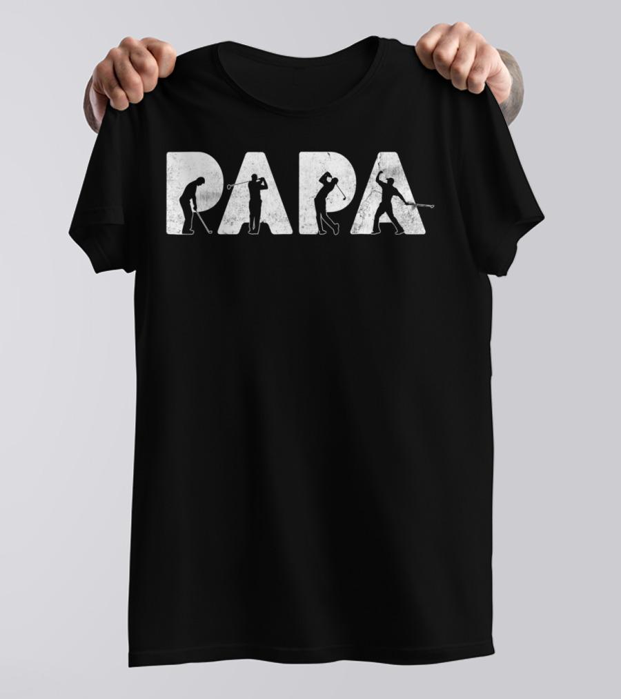 Papa Golf Silhouette Design For Men's Funny Dad T-Shirt