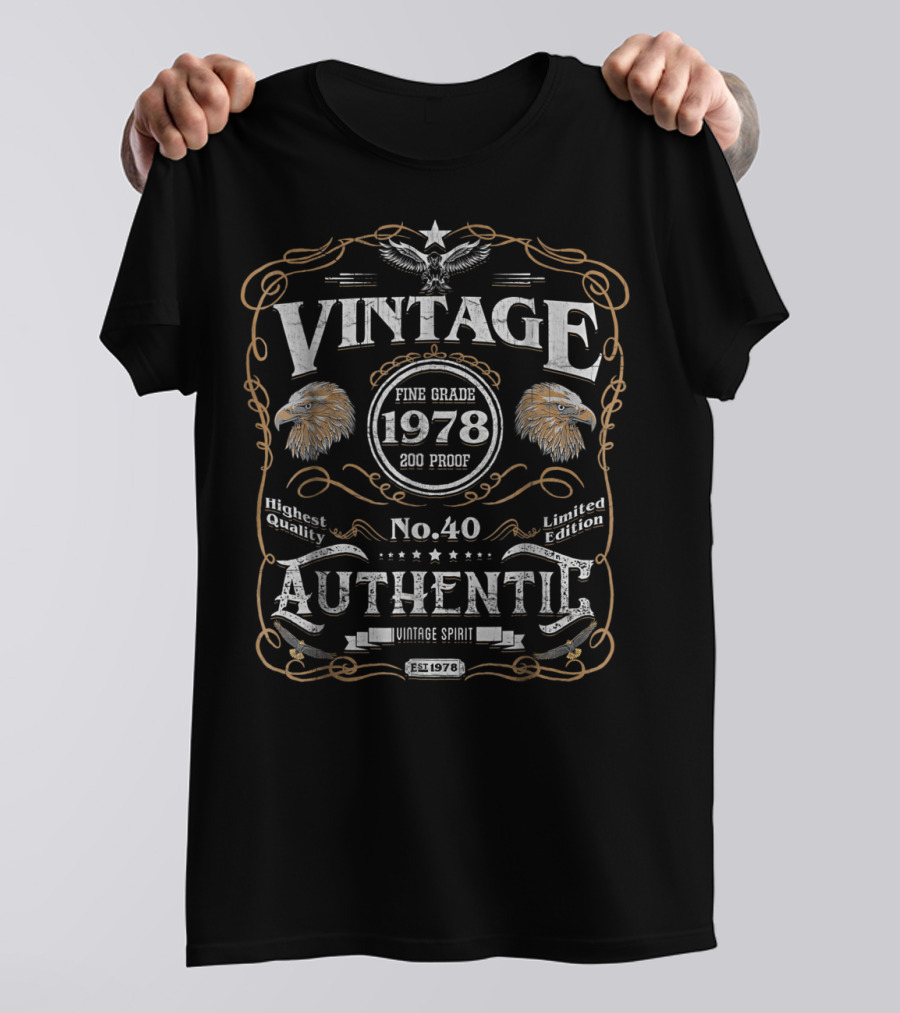 Vintage 1978 Fine Grade No. 40 Authentic Highest Quality Vintage Spirit T-Shirt