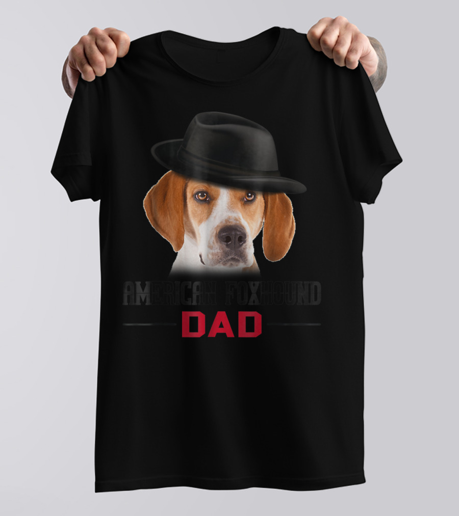 American Foxhound Dad With Stylish Hat Dog Lovers T-Shirt