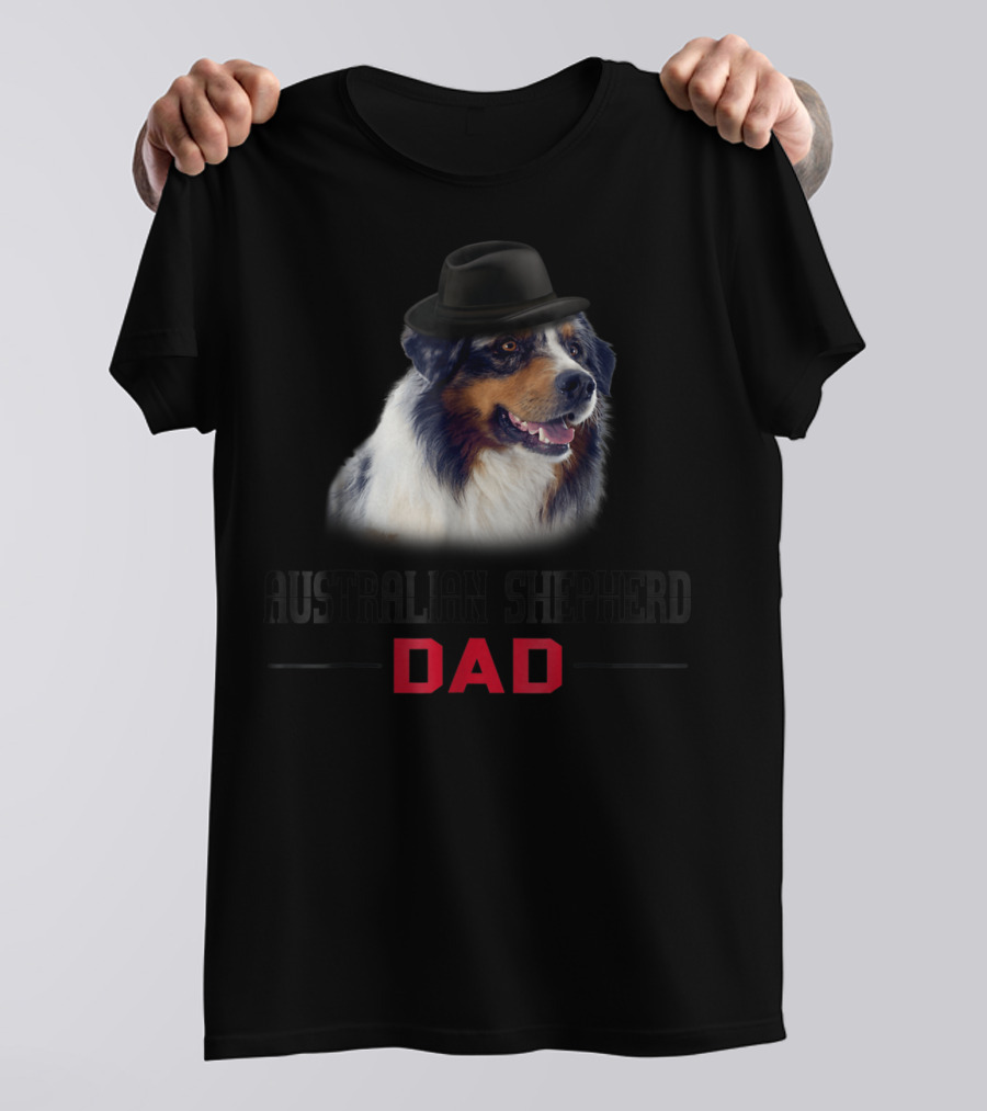 Australian Shepherd Dad Dog Lovers Hat Wearing Shepherd T-Shirt