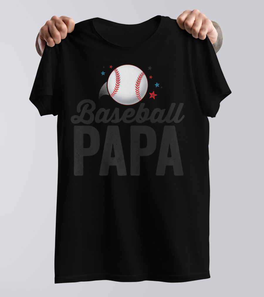 Baseball Papa Dad Father Grandpa Coach T-Shirt