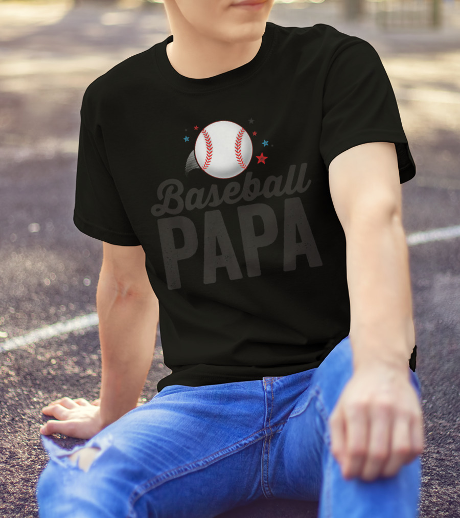 Baseball Papa Dad Father Grandpa Coach T-Shirt
