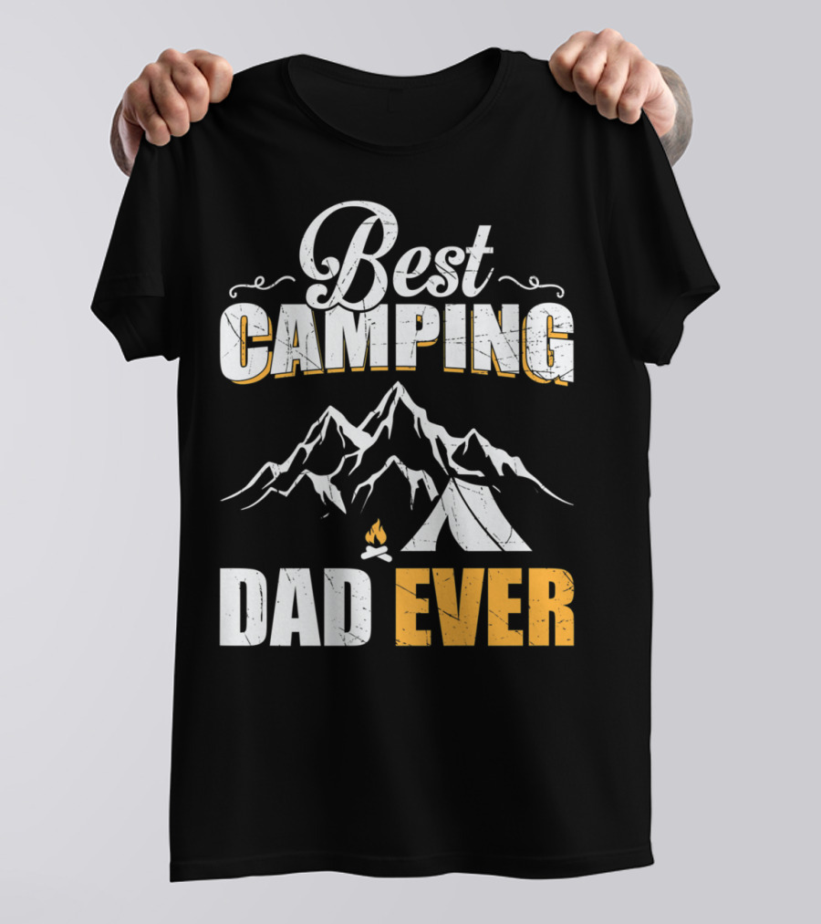 Best Camping Dad Ever Mountain Tent Campfire Adventure T-Shirt