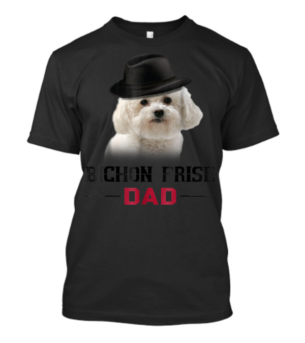 Bichon Frise Dad Puppy Wearing Fedora T-Shirt