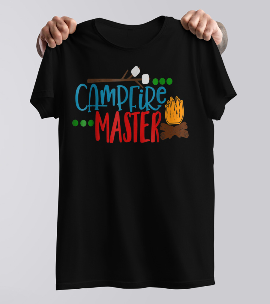 Campfire Master Marshmallows Bonfire Husband Dad Camping S'mores Bonfire80 T-Shirt