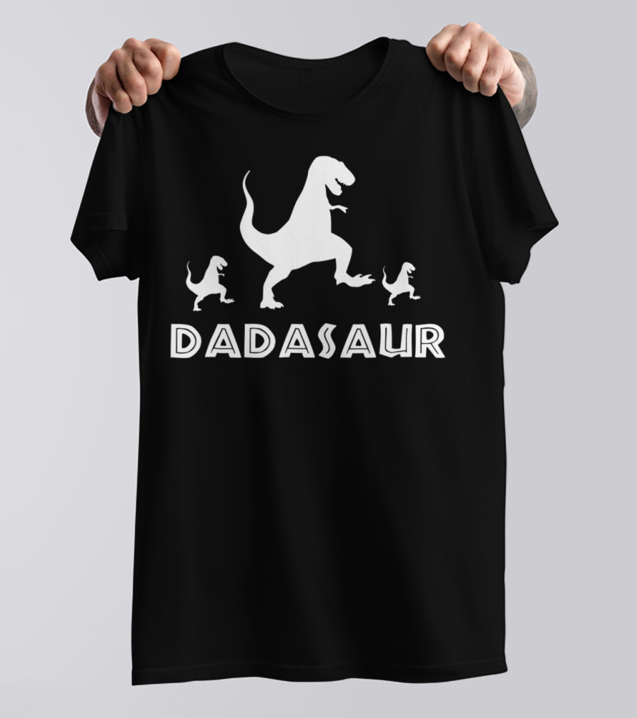 Dadasaur Funny Dinosaur Walking Silhouette With Baby Dinosaurs 29 T-Shirt