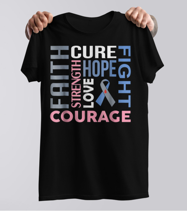 Faith Hope Cure Fight Strength Love Courage Diabetes Type 1 Dad Mom86 T-Shirt