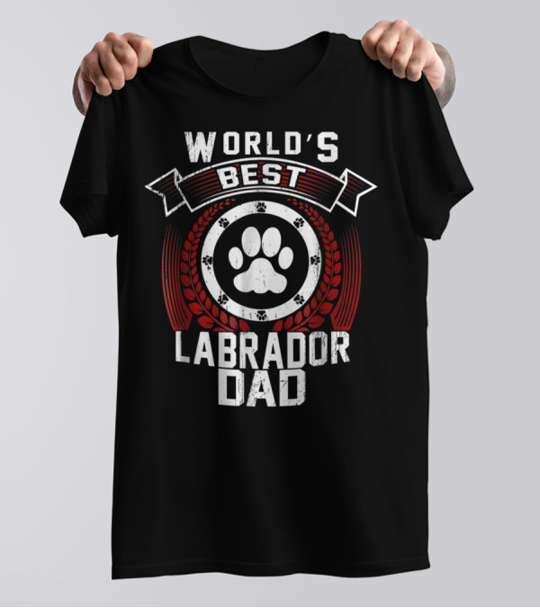 World's Best Labrador Dad Dog Lover Paw Prints T-Shirt