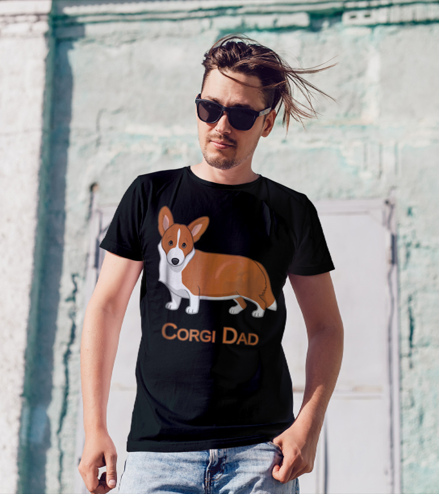 Corgi Dad Red Cardigan Welsh Dog Lovers 76 T-Shirt